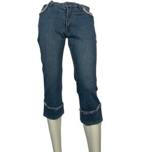 Womens made in italy embroidered Capri Jean shorts Cashmere and Wool size 33